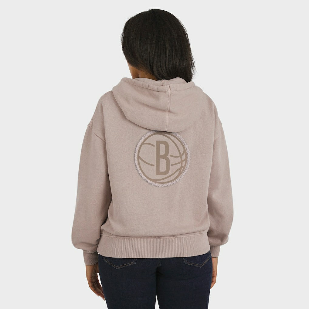 Brooklyn Nets WEAR by Erin Andrews Women's Washed Pullover Crewdie