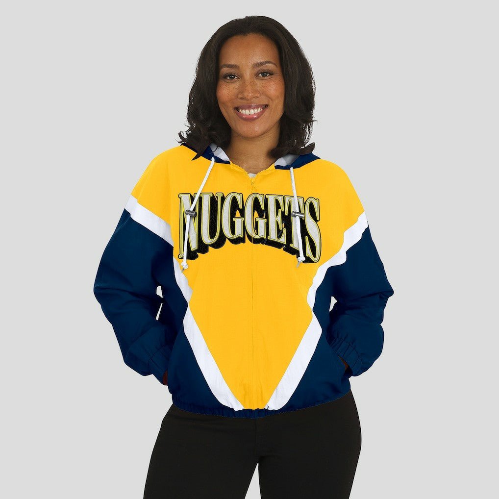 Denver Nuggets WEAR by Erin Andrews Women's Colorblock Full-Zip Hoodie Windbreaker Jacket sale