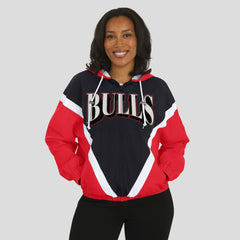 Chicago Bulls WEAR by Erin Andrews Women's Colorblock Full-Zip Hoodie Windbreaker Jacket