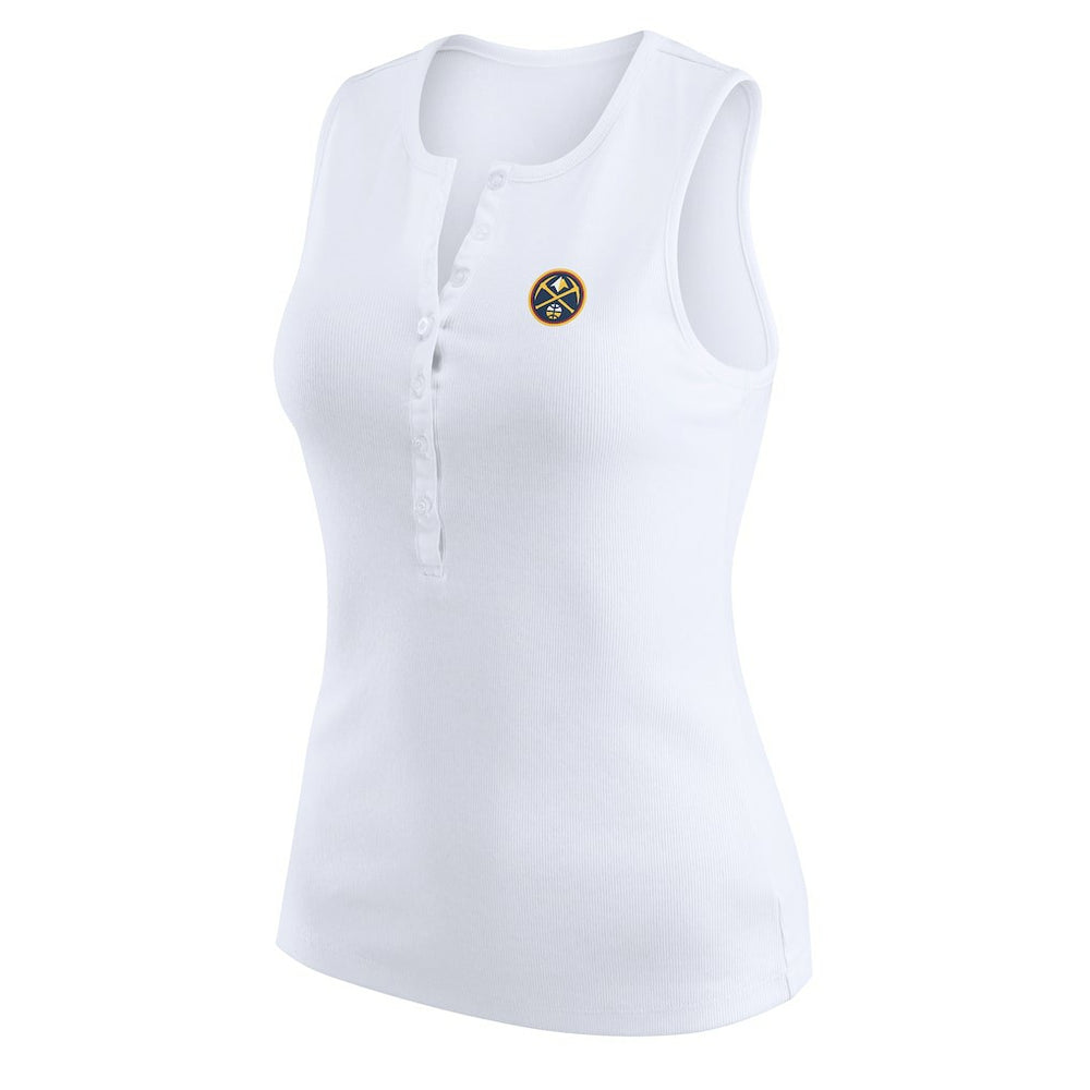 Denver Nuggets WEAR by Erin Andrews Women's Rib-Knit Henley Tank Top sale
