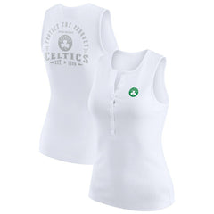 Boston Celtics WEAR by Erin Andrews Women's Rib-Knit Henley Tank Top