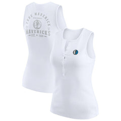 Dallas Mavericks WEAR by Erin Andrews Women's Rib-Knit Henley Tank Top sale