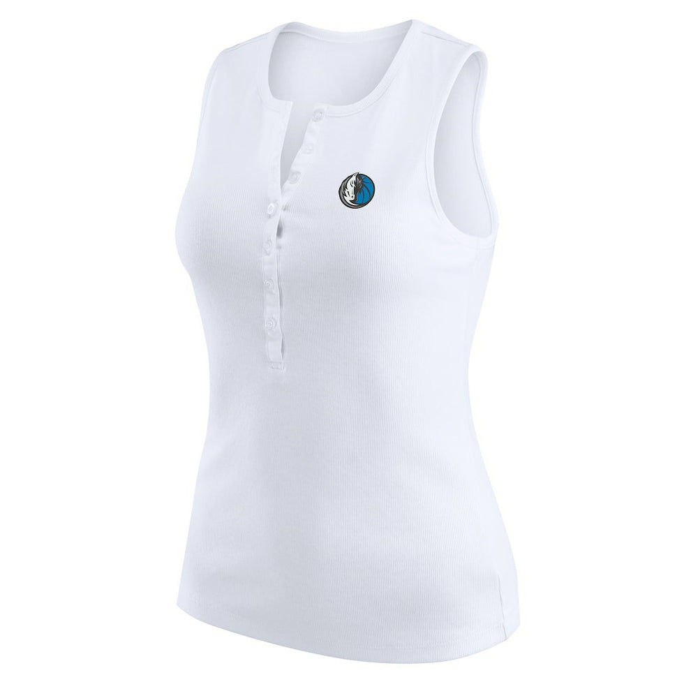 Dallas Mavericks WEAR by Erin Andrews Women's Rib-Knit Henley Tank Top sale
