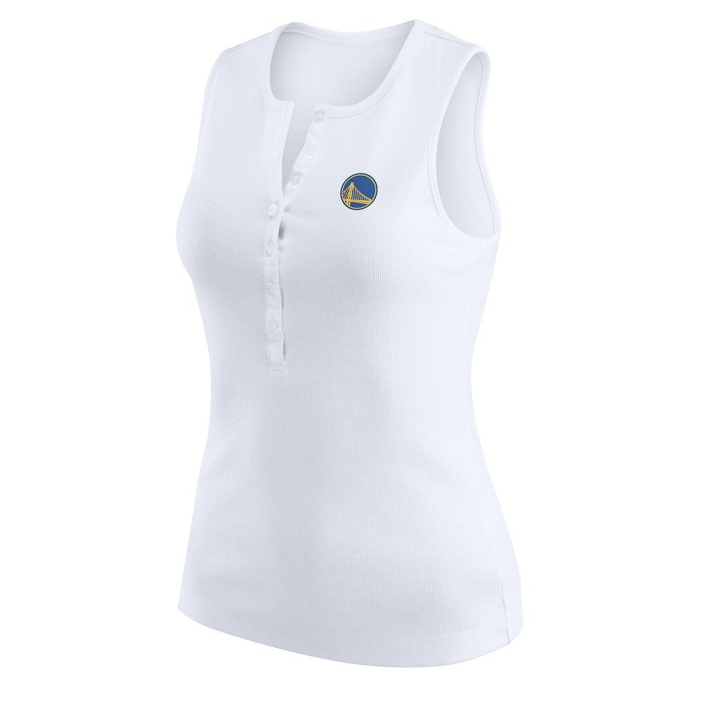 Golden State Warriors WEAR by Erin Andrews Women's Rib-Knit Henley Tank Top sale
