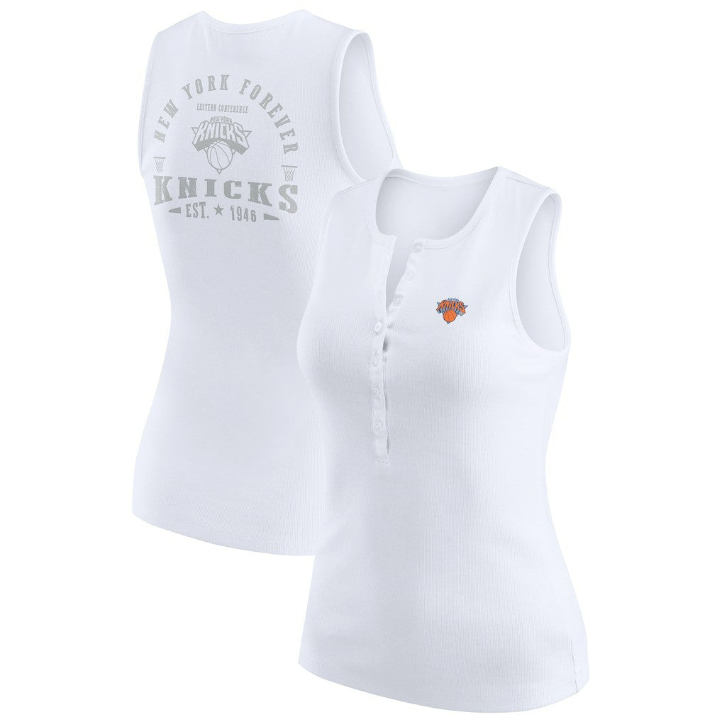 New York Knicks WEAR by Erin Andrews Women's Rib-Knit Henley Tank Top