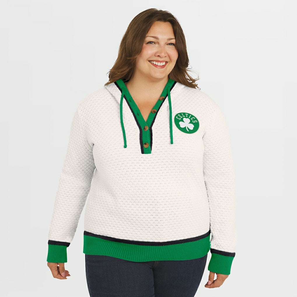 Boston Celtics WEAR by Erin Andrews Women's Plus Size Hoodie Sweater