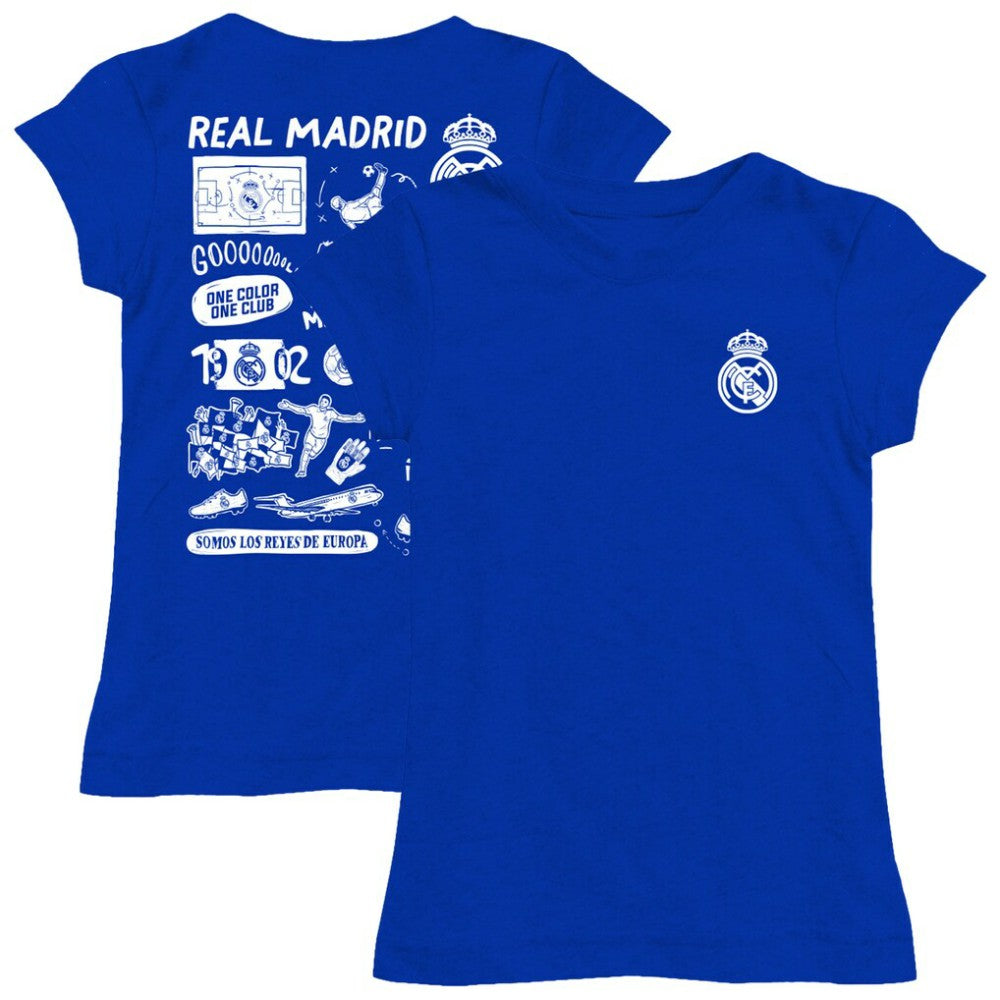 Real Madrid Vive La Fete Girls Youth Color Badge Fitted T-Shirt