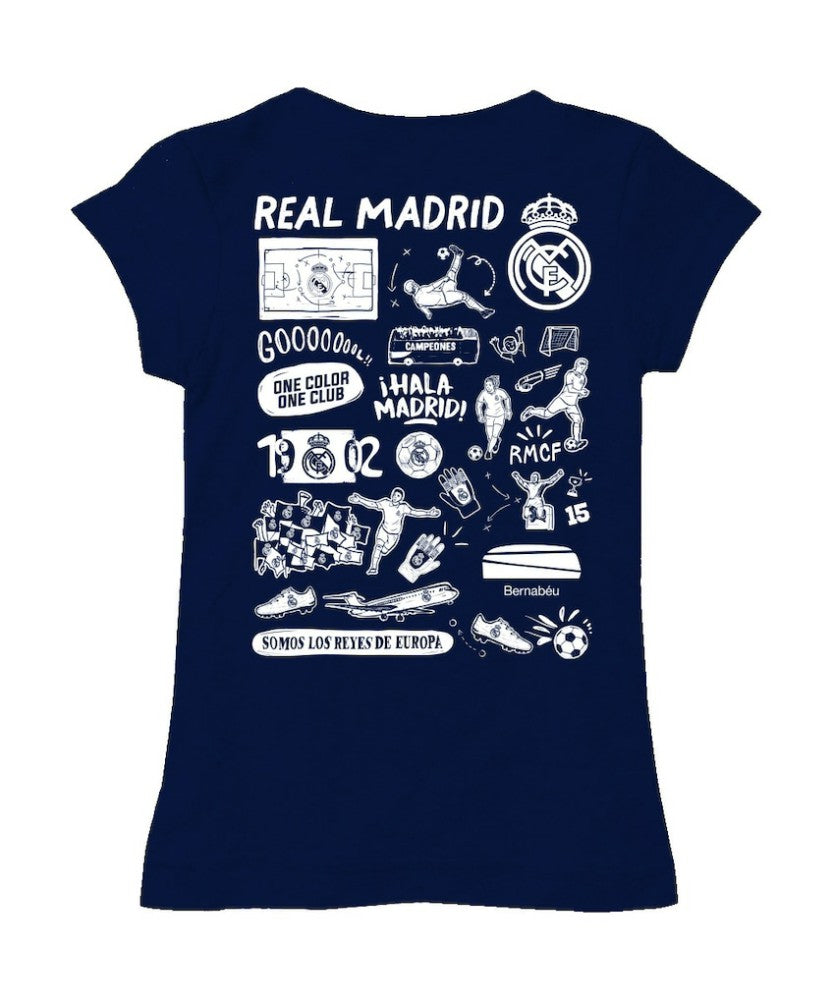 Real Madrid Vive La Fete Girls Youth Color Badge Fitted T-Shirt