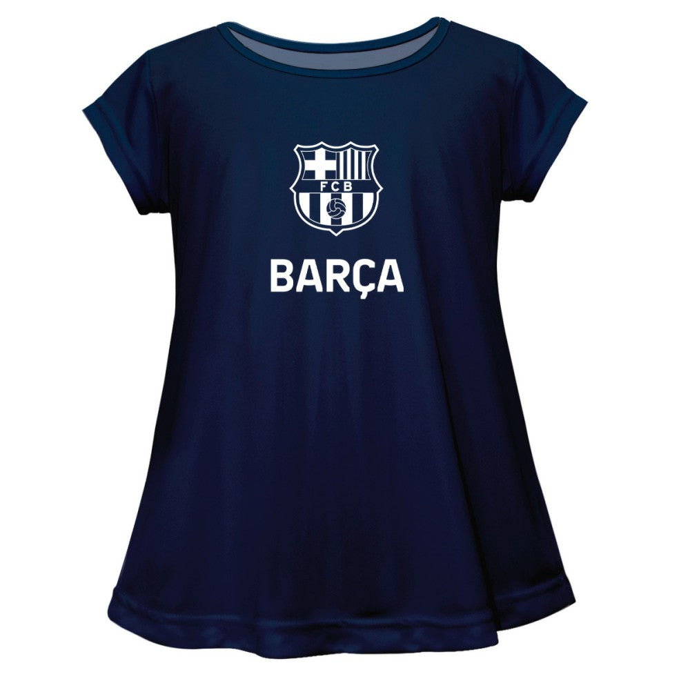Barcelona Vive La Fete Girls Youth Color Badge A-Line Top