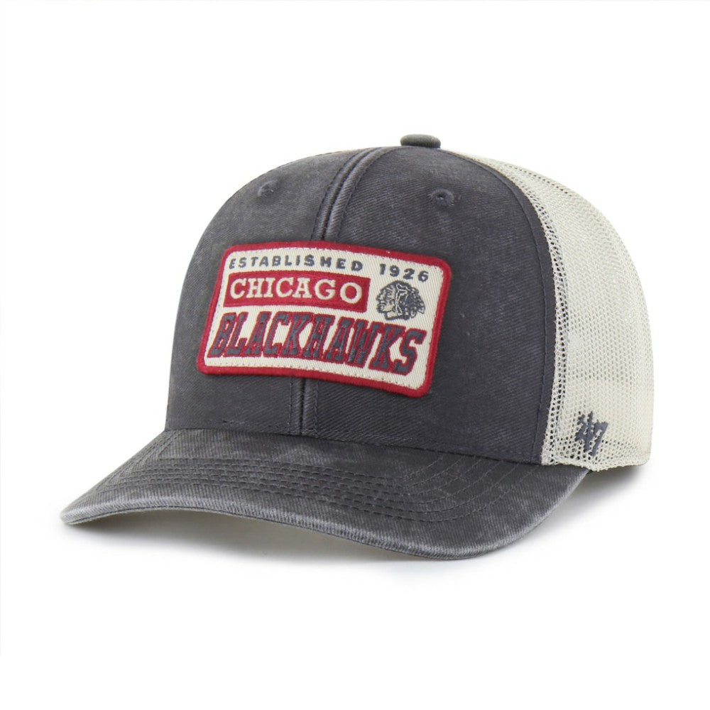 NHL Chicago Blackhawks '47 Canteen Pigment Dyed Patch Trucker Adjustable Hat