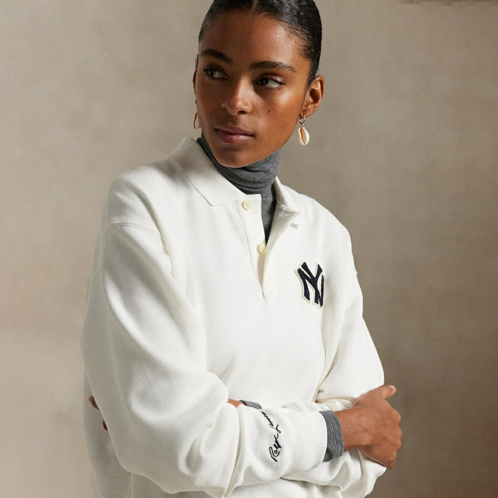 White Yankees Polo Ralph Lauren  Fleece Polo