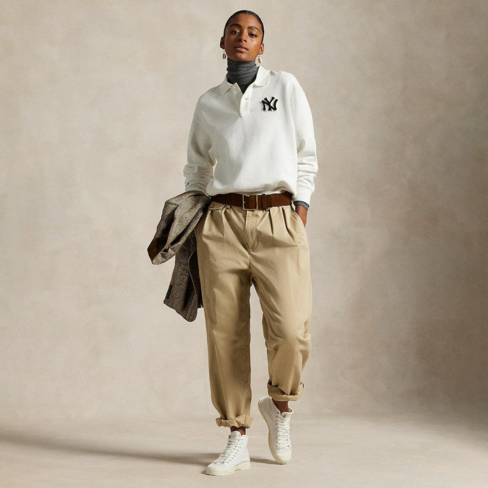 White Yankees Polo Ralph Lauren  Fleece Polo