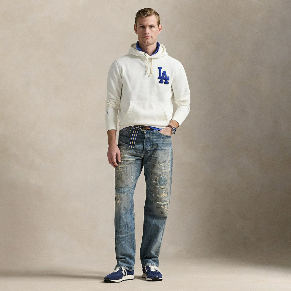 White Dodgers Polo Ralph Lauren Fleece Hoodie