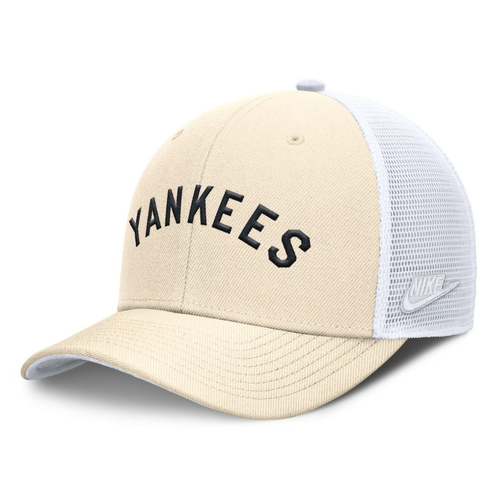 Natural New York Yankees Nike Cooperstown Collection Dri-FIT Rise Trucker Adjustable Hat