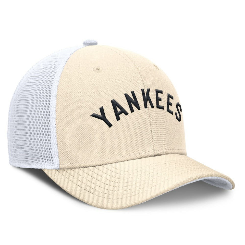 Natural New York Yankees Nike Cooperstown Collection Dri-FIT Rise Trucker Adjustable Hat