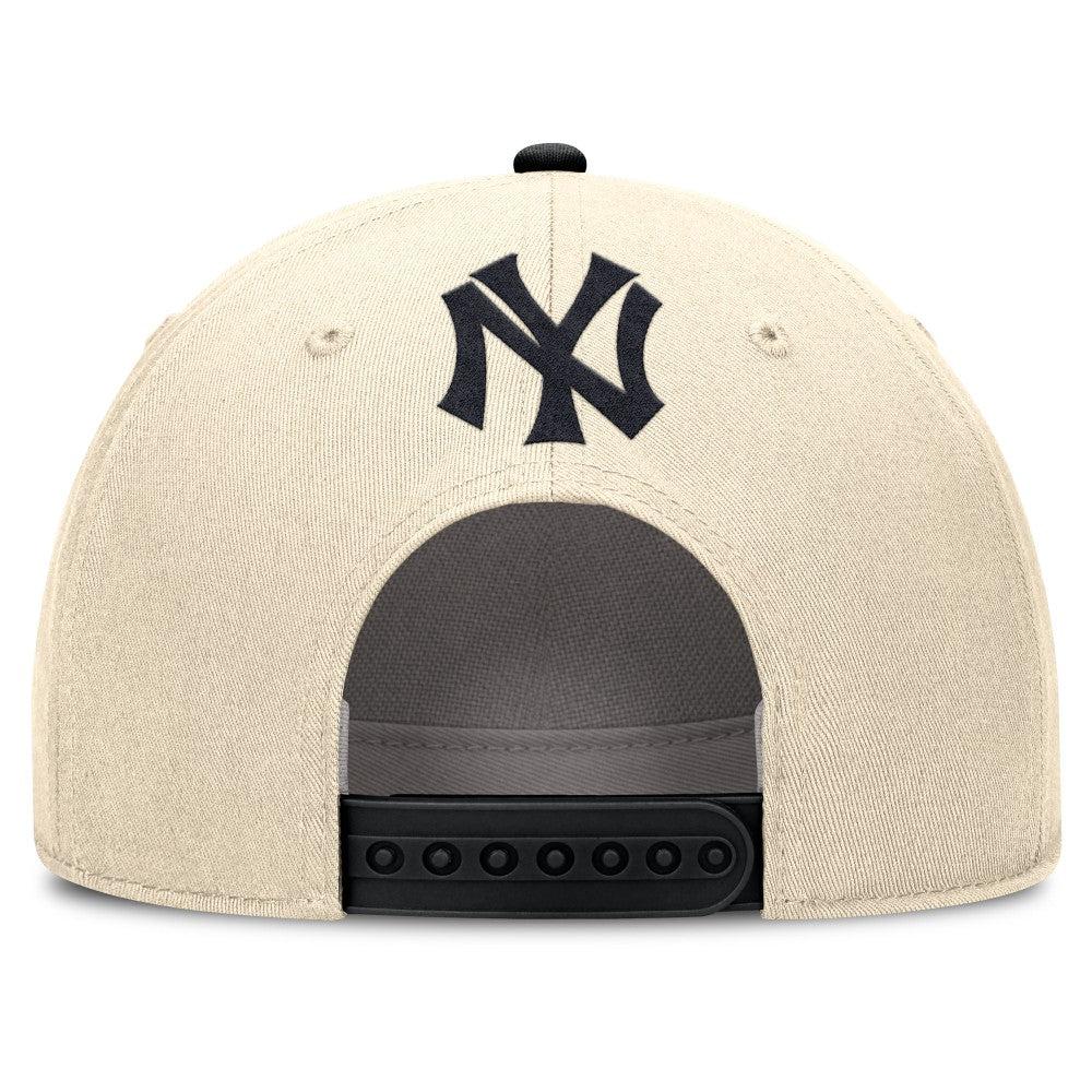 Natural/Black New York Yankees Nike Cooperstown Collection Rise Adjustable Hat