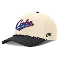 Natural/Black Chicago Cubs Nike Cooperstown Collection Rise Adjustable Hat