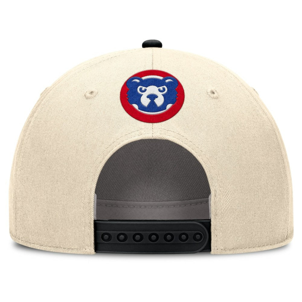 Natural/Black Chicago Cubs Nike Cooperstown Collection Rise Adjustable Hat