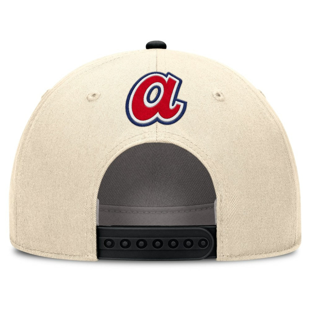 Natural/Black Atlanta Braves Nike Cooperstown Collection Rise Adjustable Hat