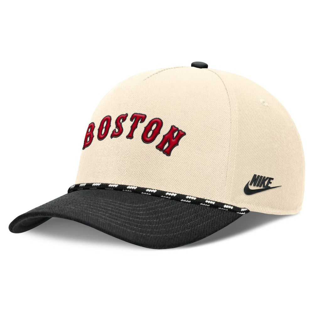 Natural/Black Boston Red Sox Nike Cooperstown Collection Rise Adjustable Hat