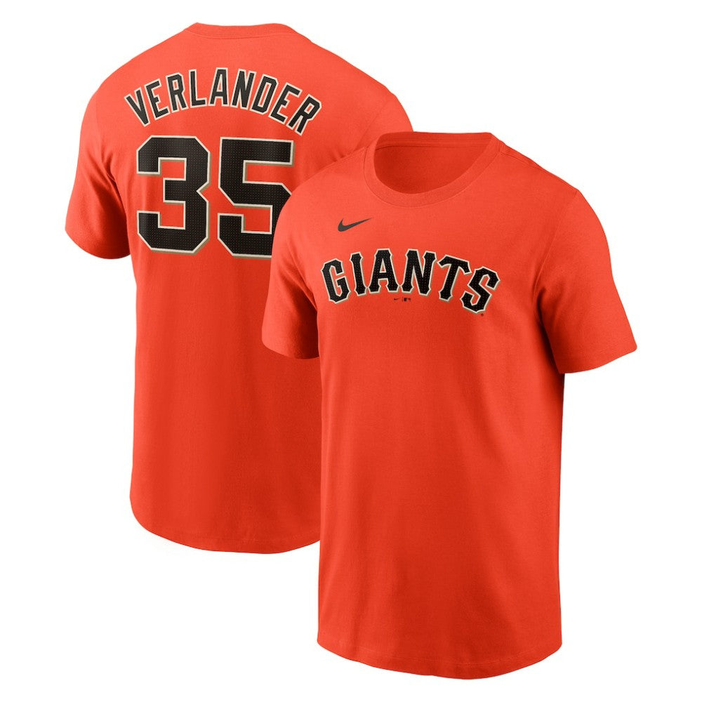 Orange Justin Verlander San Francisco Giants Nike Fuse Name & Number T-Shirt