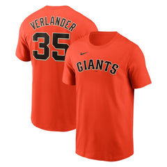 Orange Justin Verlander San Francisco Giants Nike Fuse Name & Number T-Shirt