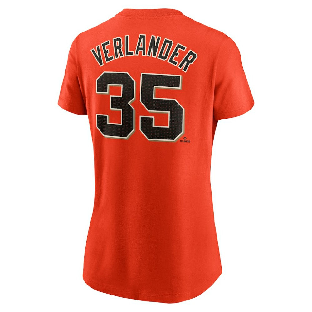 Orange Justin Verlander San Francisco Giants Nike Women's Cooperstown Collection Fuse Name & Number T-Shirt