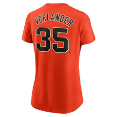 Orange Justin Verlander San Francisco Giants Nike Women's Cooperstown Collection Fuse Name & Number T-Shirt