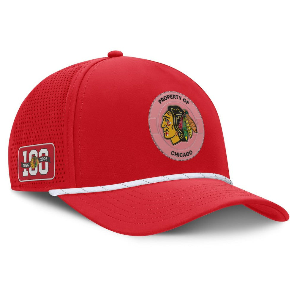 NHL Chicago Blackhawks Fanatics Centennial Pinched Front Adjustable Hat