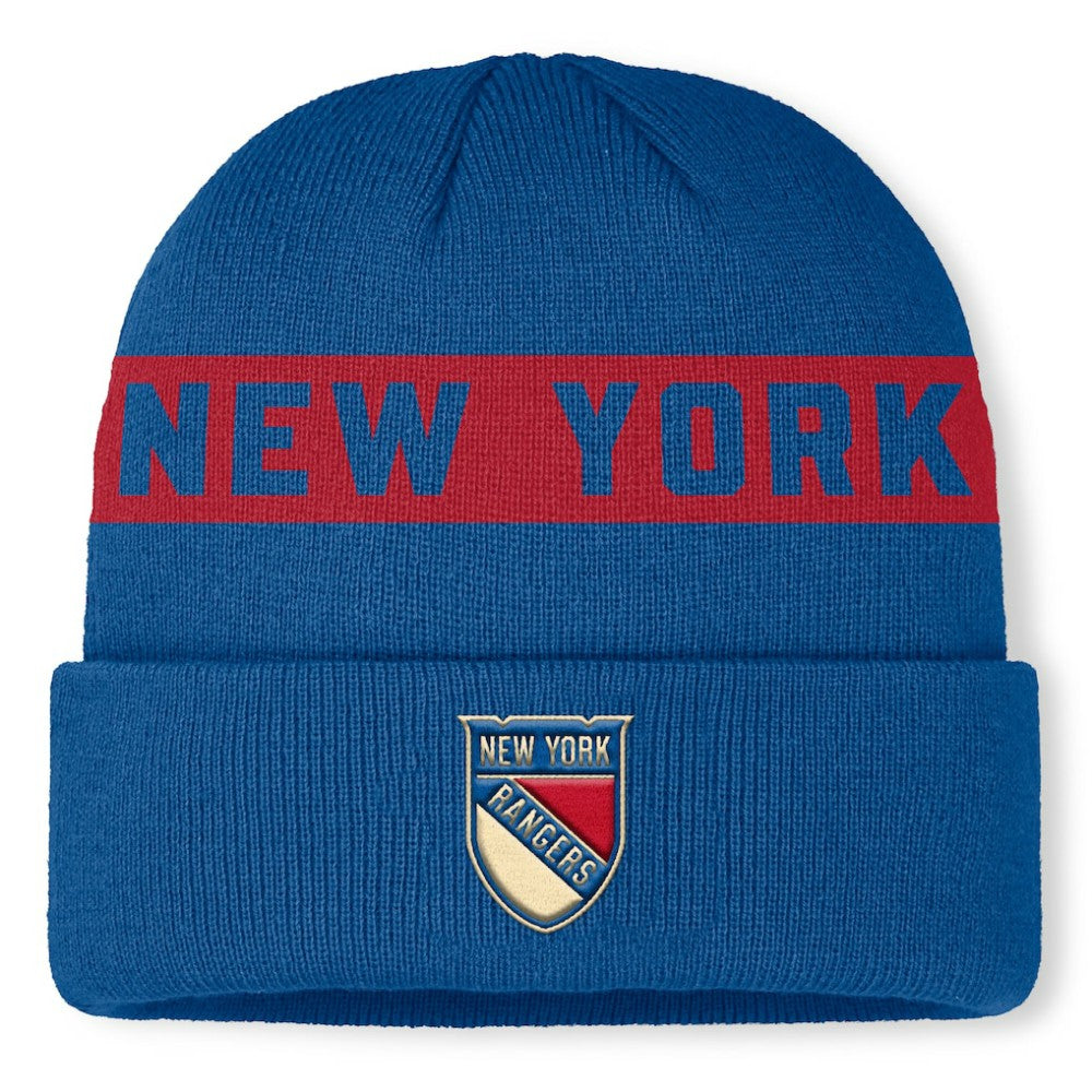 NHL New York Rangers Fanatics Centennial Authentic Pro Cuffed Knit Hat