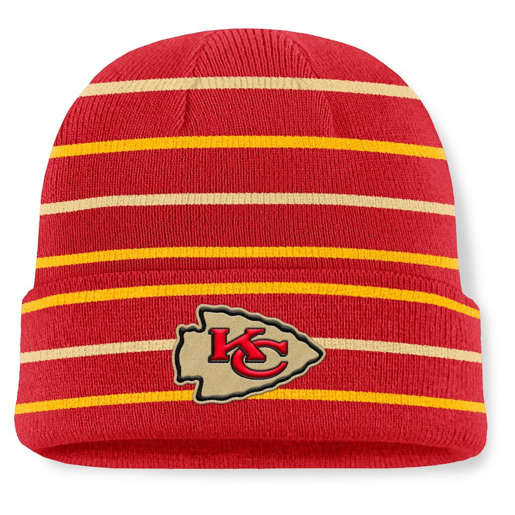 Throwback Yard Lines Cuffed Knit Hat - Kansas City Chiefs Hats