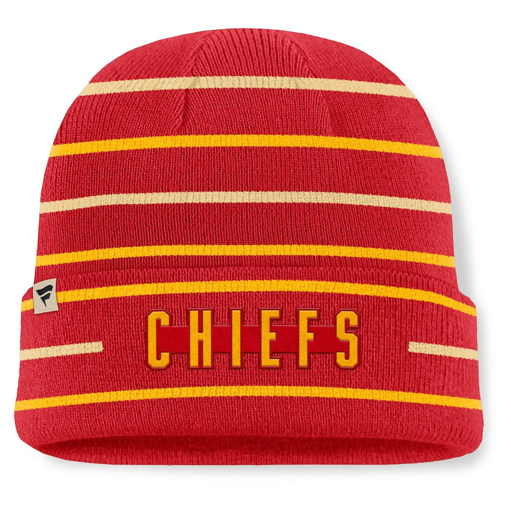 Throwback Yard Lines Cuffed Knit Hat - Kansas City Chiefs Hats