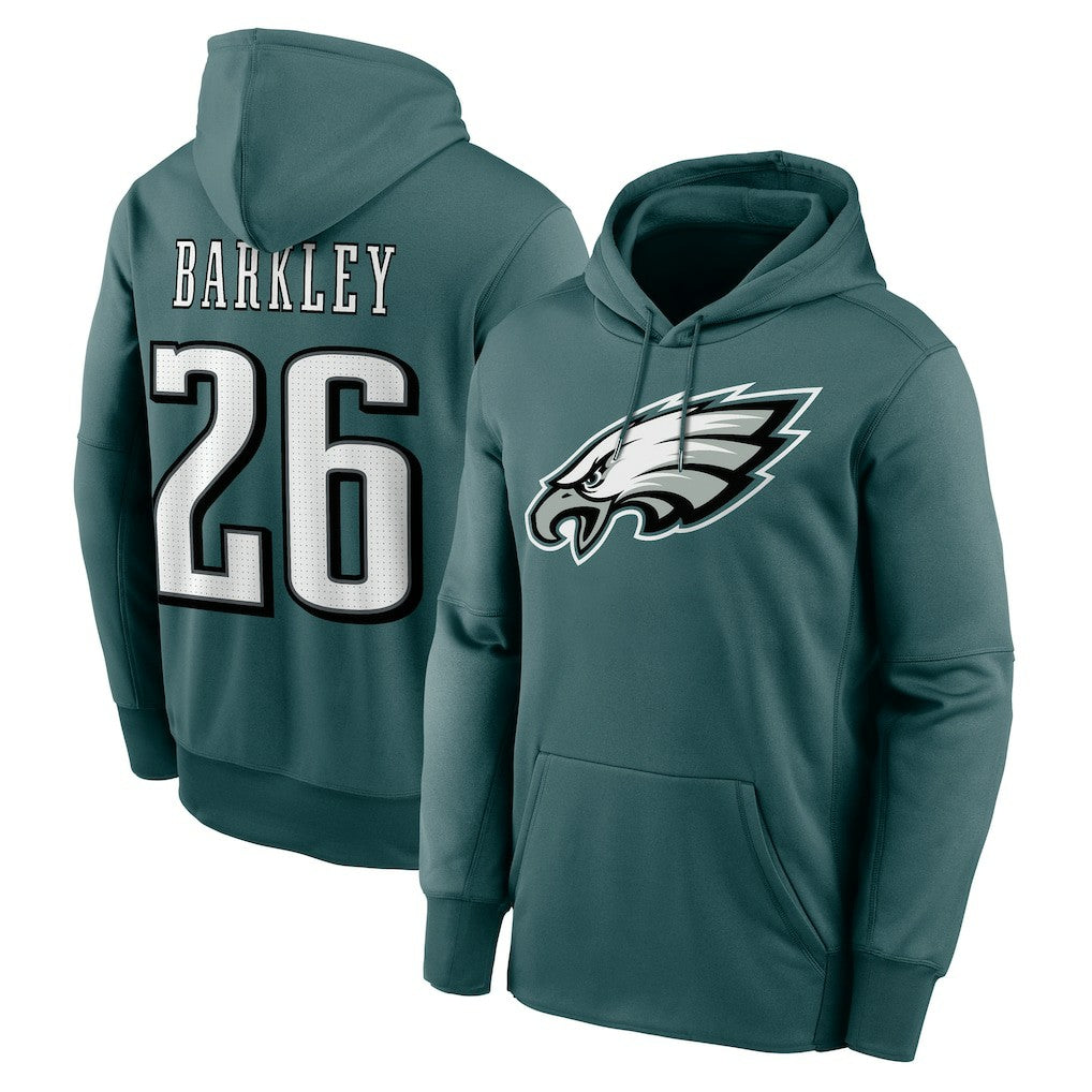 Saquon Barkley  Player Name & Number Therma Hoodie - Philadelphia Eagles Hoodies