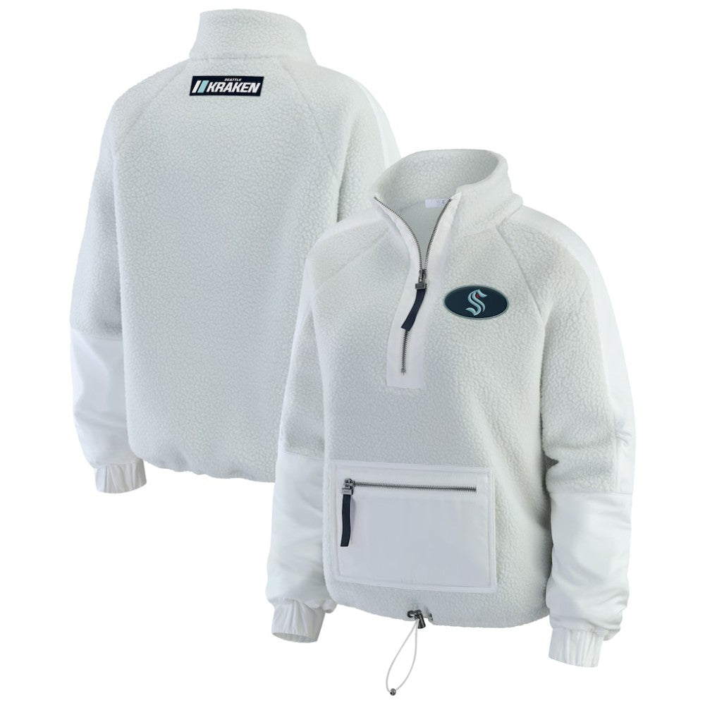 NHL Seattle Kraken WEAR by Erin Andrews Women's Polar Fleece Quarter-Zip Jacket