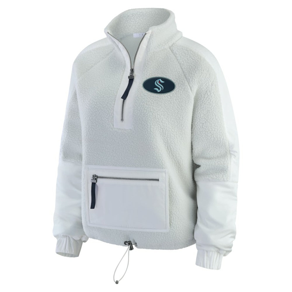 NHL Seattle Kraken WEAR by Erin Andrews Women's Polar Fleece Quarter-Zip Jacket