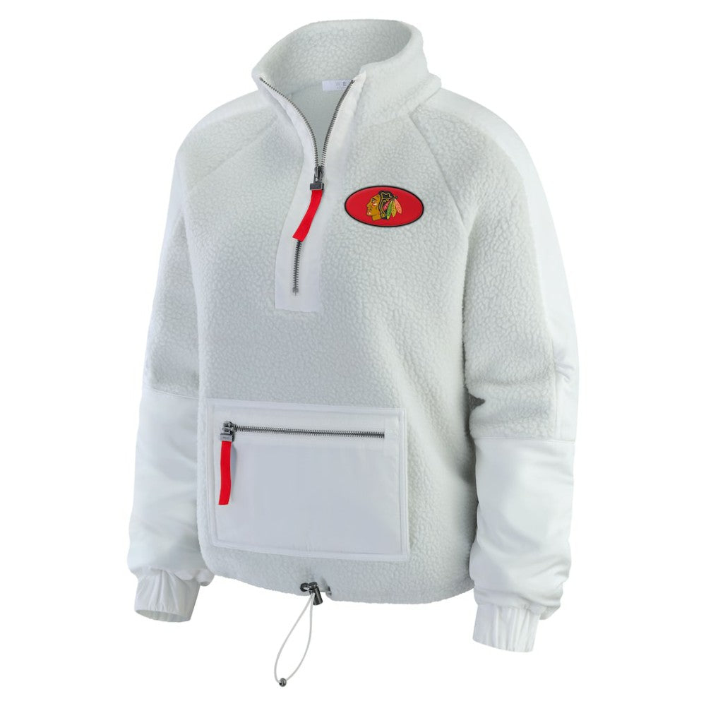 NHL Chicago Blackhawks WEAR by Erin Andrews Women's Polar Fleece Quarter-Zip Jacket