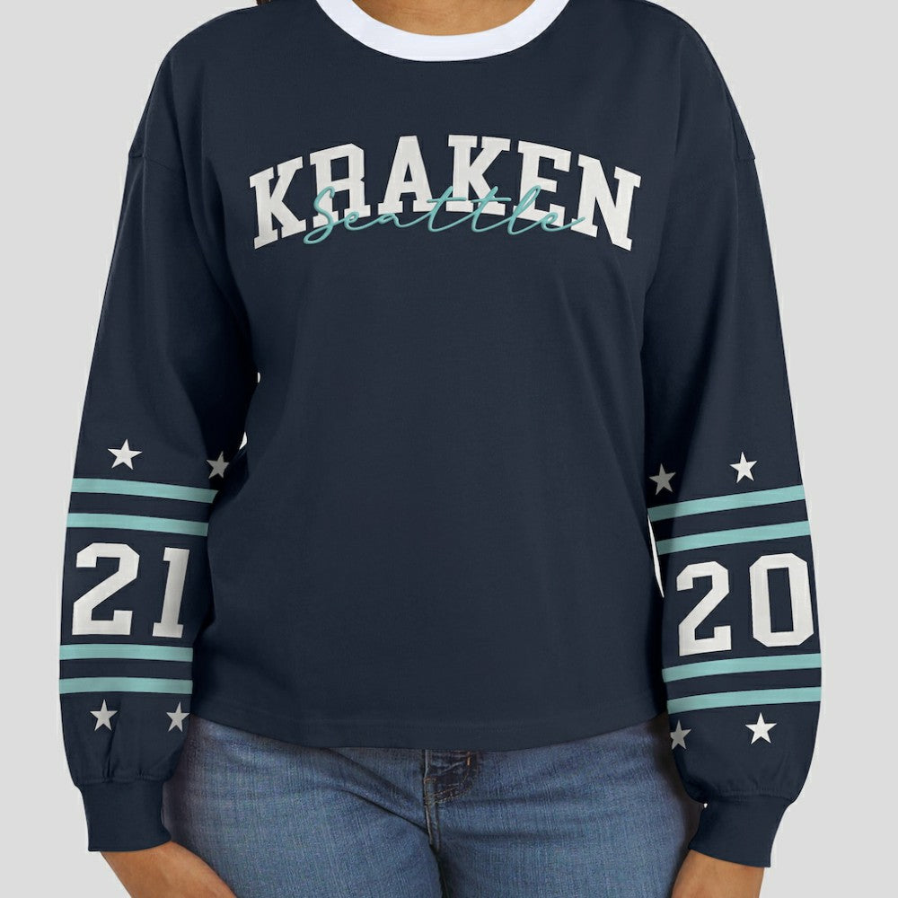 NHL Seattle Kraken WEAR by Erin Andrews Women's Long-Sleeve Sport T-Shirt
