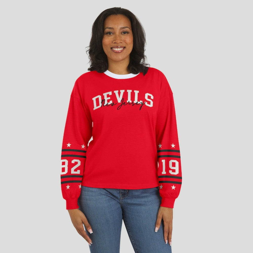 NHL New Jersey Devils WEAR by Erin Andrews Women's Long-Sleeve Sport T-Shirt