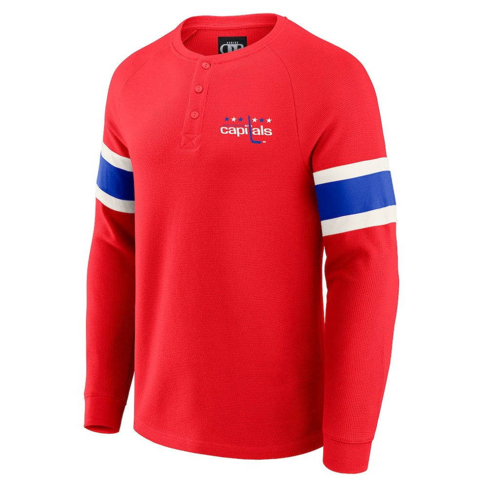 NHL Washington Capitals Darius Rucker Collection by Fanatics Waffle-Knit Raglan Long Sleeve Henley T-Shirt