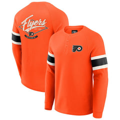 NHL Philadelphia Flyers Darius Rucker Collection by Fanatics Waffle-Knit Raglan Long Sleeve Henley T-Shirt