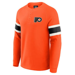NHL Philadelphia Flyers Darius Rucker Collection by Fanatics Waffle-Knit Raglan Long Sleeve Henley T-Shirt