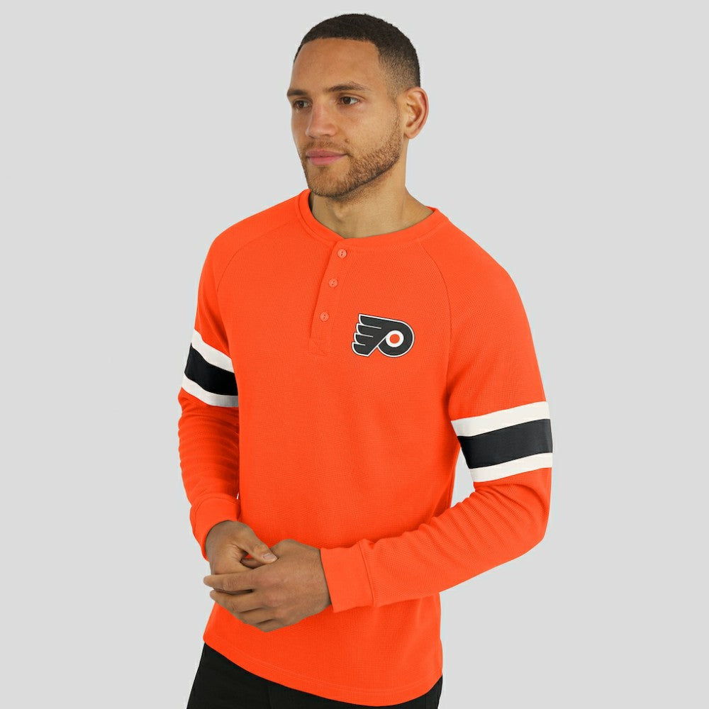 NHL Philadelphia Flyers Darius Rucker Collection by Fanatics Waffle-Knit Raglan Long Sleeve Henley T-Shirt