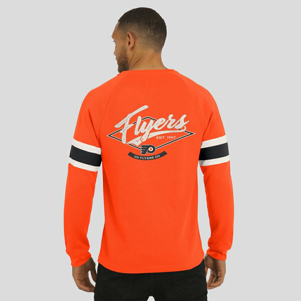 NHL Philadelphia Flyers Darius Rucker Collection by Fanatics Waffle-Knit Raglan Long Sleeve Henley T-Shirt