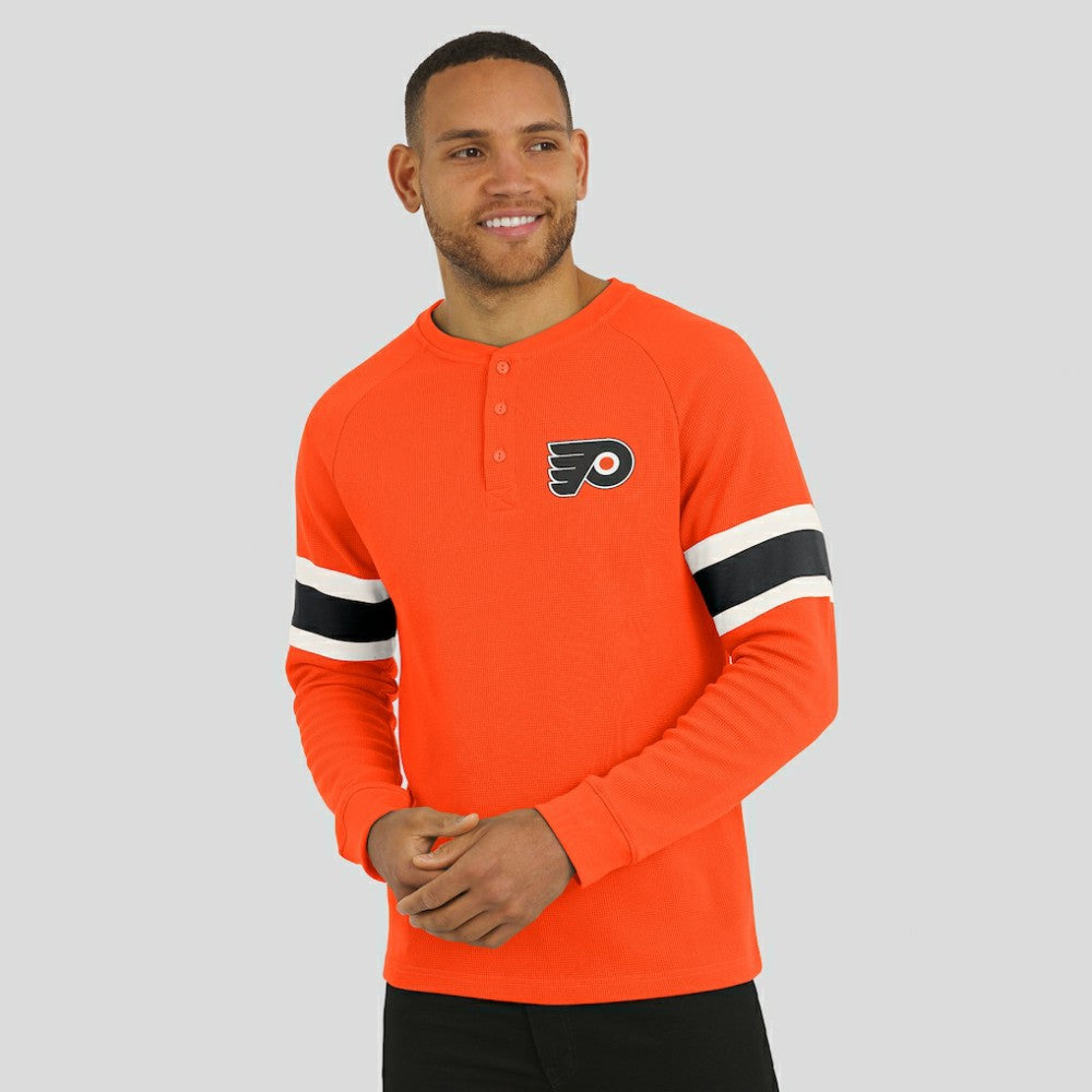 NHL Philadelphia Flyers Darius Rucker Collection by Fanatics Waffle-Knit Raglan Long Sleeve Henley T-Shirt