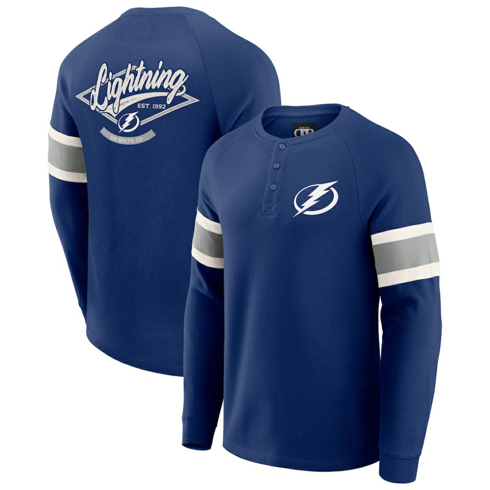 NHL Tampa Bay Lightning Darius Rucker Collection by Fanatics Waffle-Knit Raglan Long Sleeve Henley T-Shirt