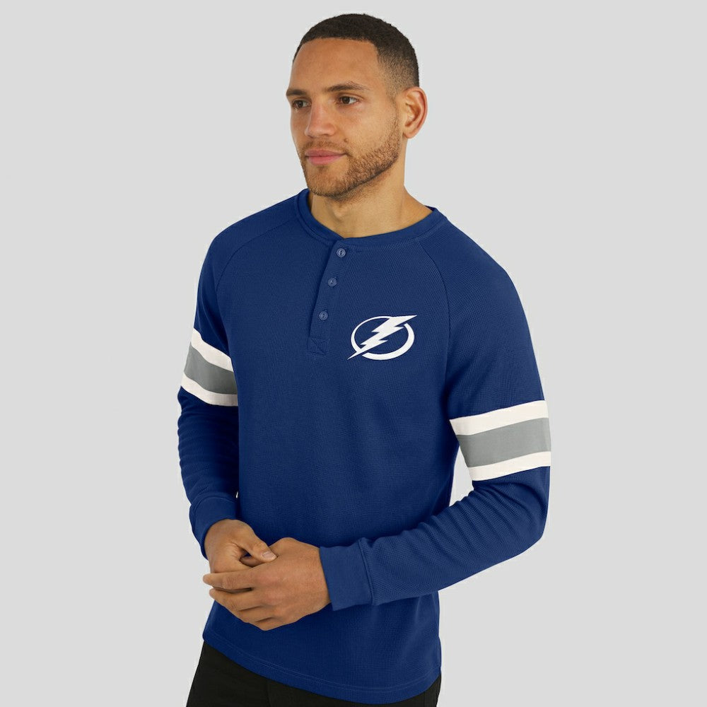 NHL Tampa Bay Lightning Darius Rucker Collection by Fanatics Waffle-Knit Raglan Long Sleeve Henley T-Shirt