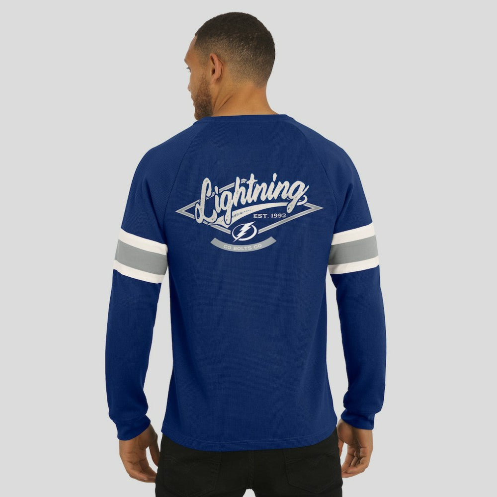 NHL Tampa Bay Lightning Darius Rucker Collection by Fanatics Waffle-Knit Raglan Long Sleeve Henley T-Shirt