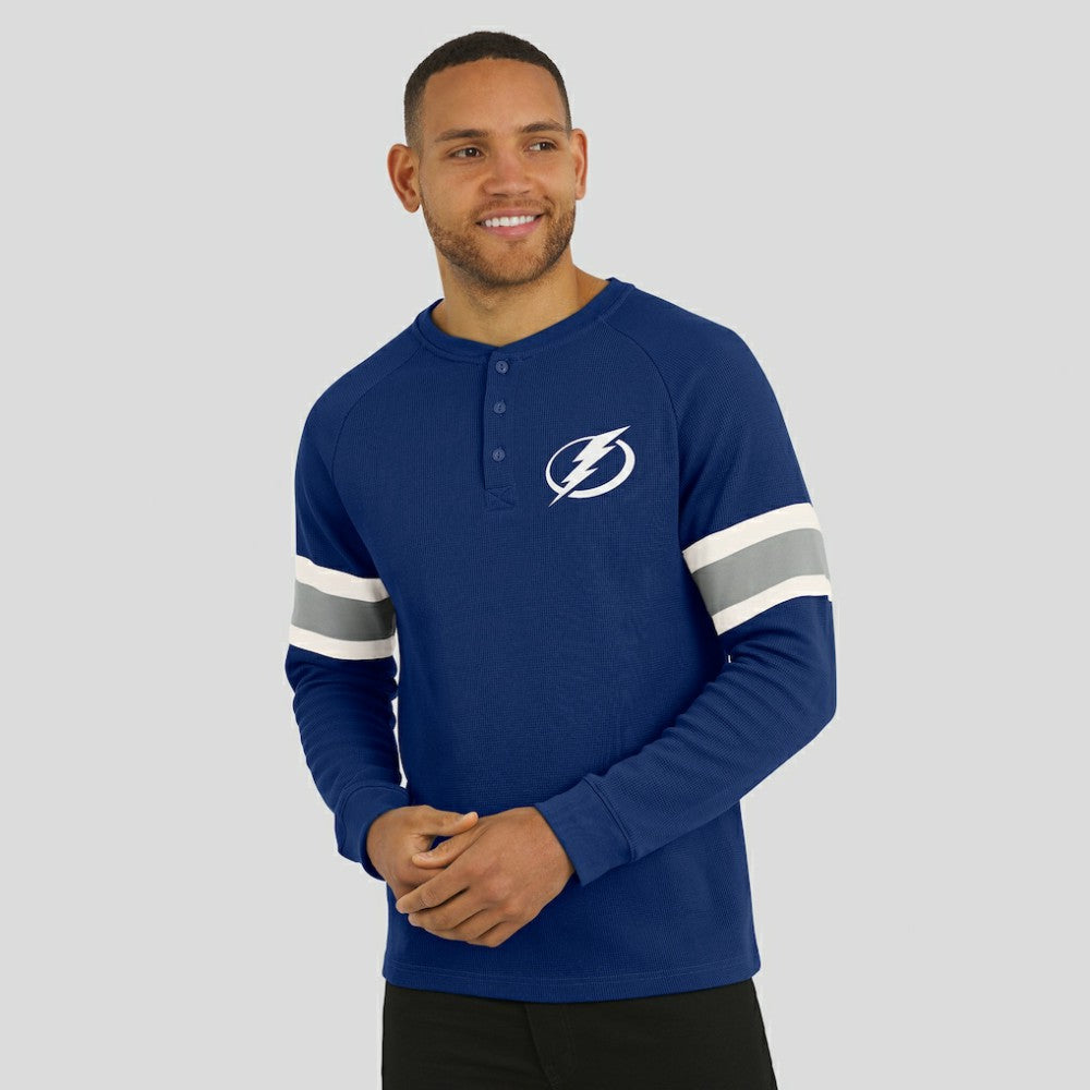 NHL Tampa Bay Lightning Darius Rucker Collection by Fanatics Waffle-Knit Raglan Long Sleeve Henley T-Shirt
