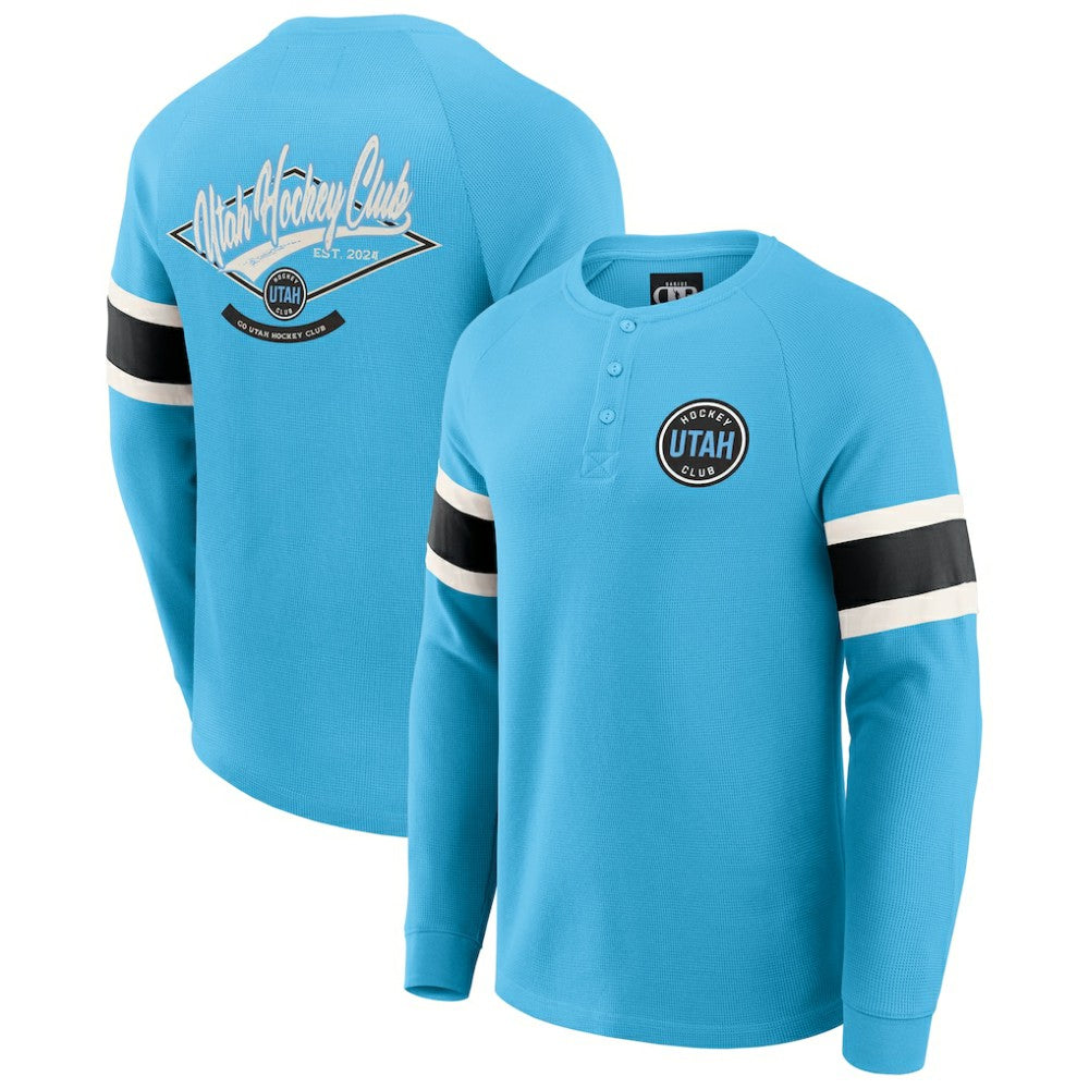 NHL Utah Hockey Club Darius Rucker Collection by Fanatics Waffle-Knit Raglan Long Sleeve Henley T-Shirt