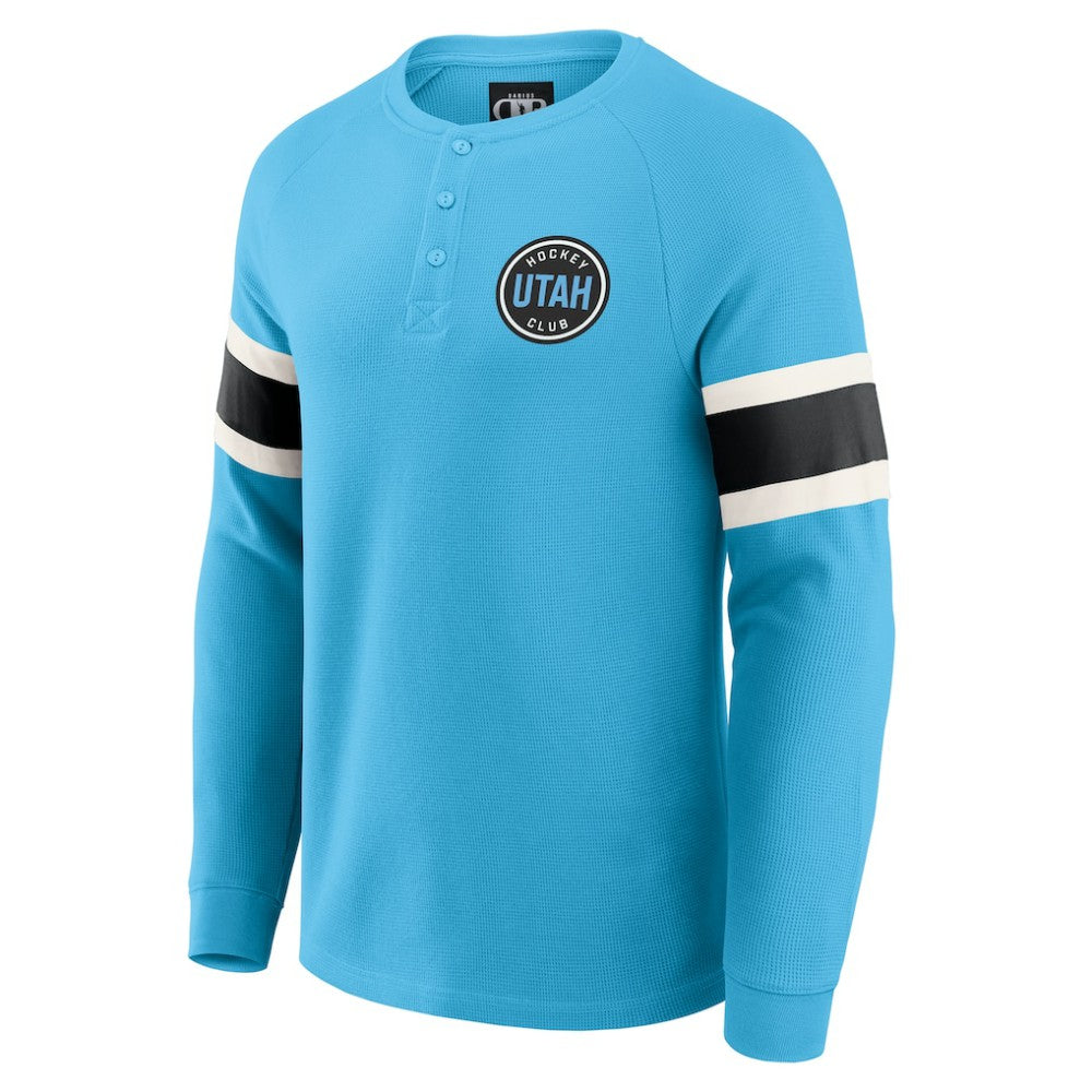 NHL Utah Hockey Club Darius Rucker Collection by Fanatics Waffle-Knit Raglan Long Sleeve Henley T-Shirt